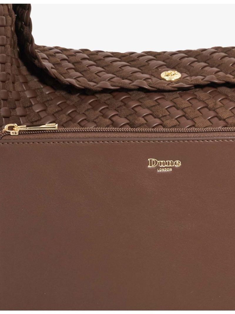 Dune large woven faux-leather shoulder bag - British product