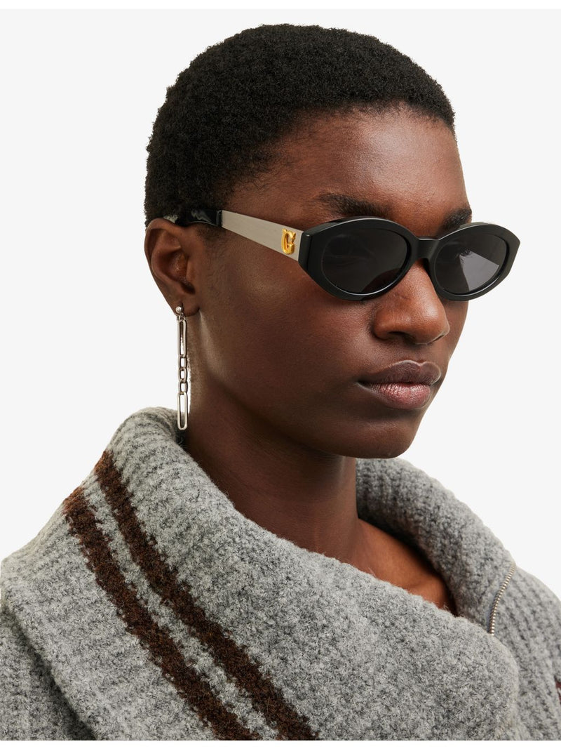 Versace pre-loved 90s oval-frame acetate sunglasses, UK version