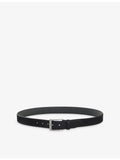 BOSS leather belt with logo buckle in 3.5cm width (British brand)