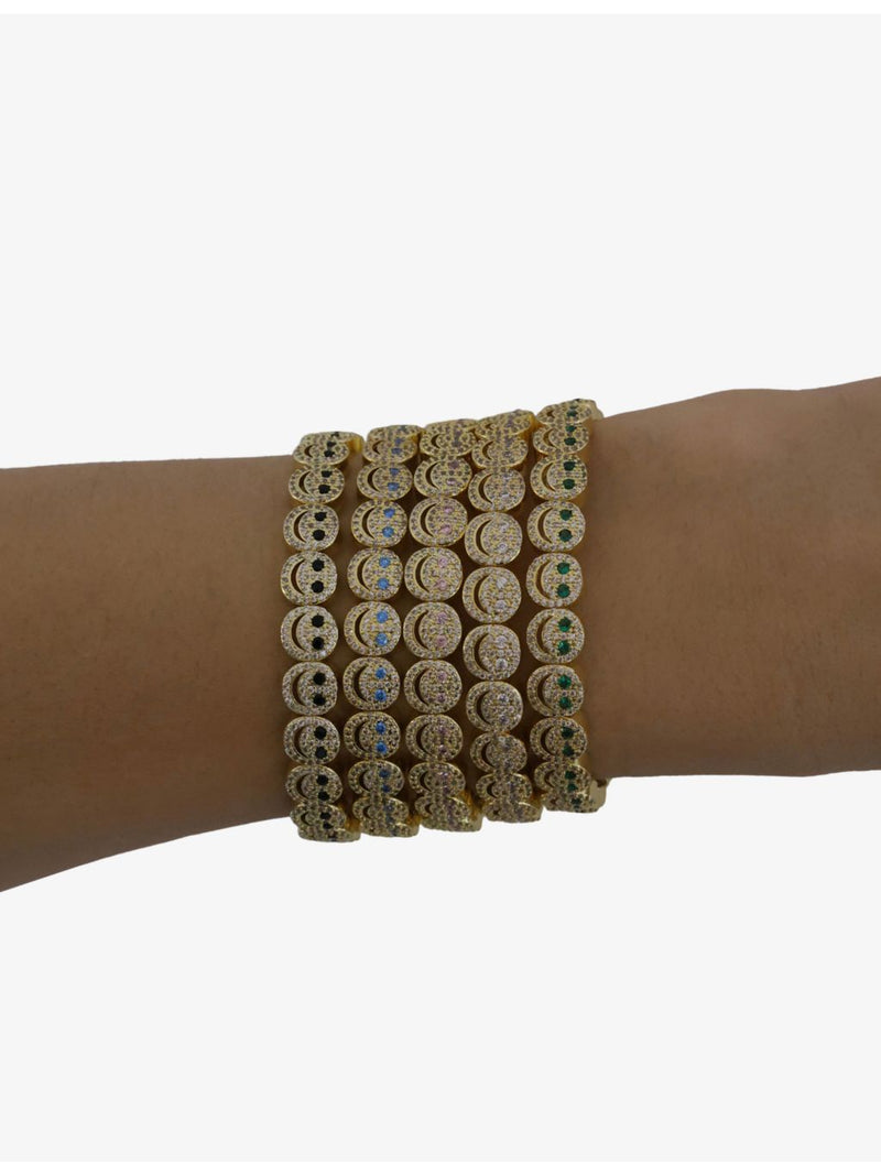 Lisa Gozlan Happy Face pavé cubic zirconia bracelet, UK version