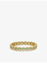 selfridges Lisa Gozlan Pavé Happy Face 18ct Yellow Gold Plated Brass and Cubic Zirconia Bracelet- Buy online at McGrocer