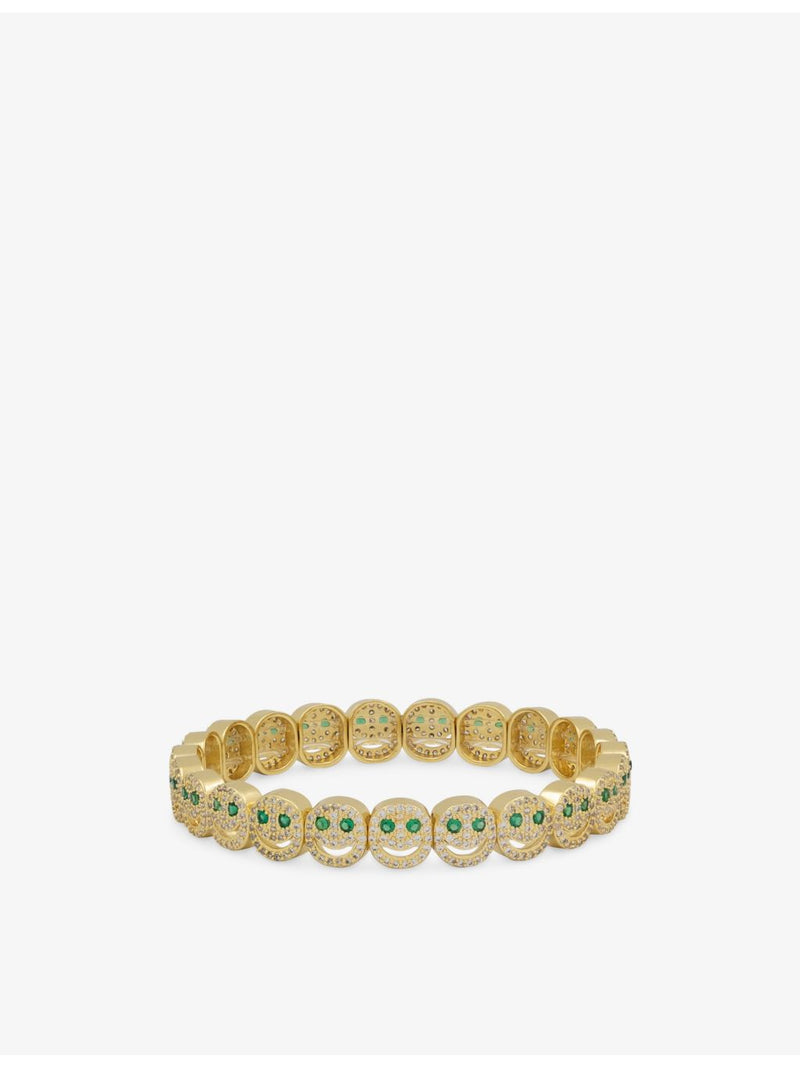 Lisa Gozlan Happy Face Bracelet 18ct gold-plated brass cubic zirconia, UK version