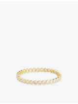 selfridges Lisa Gozlan Mini Round Jewel Mixer 18ct Yellow Gold-Plated Brass and Cubic Zirconia Ring- Buy online at McGrocer