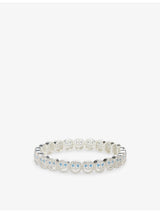 selfridges Lisa Gozlan 18ct Silver Plated Brass and Cubic Zirconia Pavé Happy Face Bracelet- Buy online at McGrocer