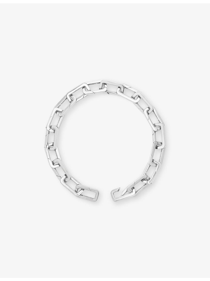 Poubel engraved link sterling silver bracelet 21cm, imported from the UK