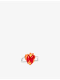 Poubel Heart on Fire sterling silver enamel charm, UK version