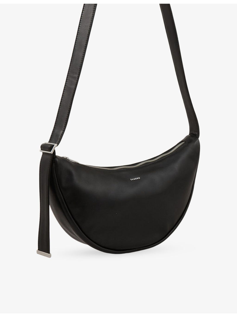 Sandro small leather hobo bag with cross-body strap - British product