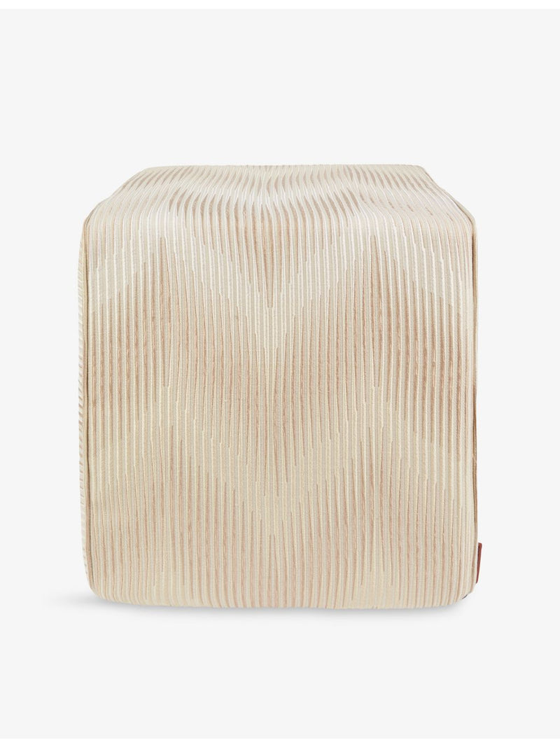 Missoni Home woven cube pouf faded zigzag 40cm, UK version