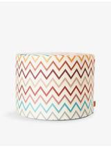 selfridges Missoni Home Watamu Zigzag-Pattern Cotton-Blend Cylindrical Pouf 40cm- Buy online at McGrocer