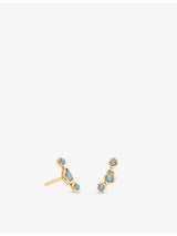 selfridges Astrid & Miyu Opal 18ct Yellow Gold-Plated Sterling-Silver and Nano-Gem Climber Earrings- Buy online at McGrocer