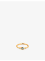 selfridges Astrid & Miyu Opal Pear 18ct Gold-Plated Sterling Silver Nano-Gem Cocktail Ring- Buy online at McGrocer