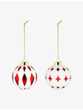 Alessi glass Christmas baubles set of 2, UK version