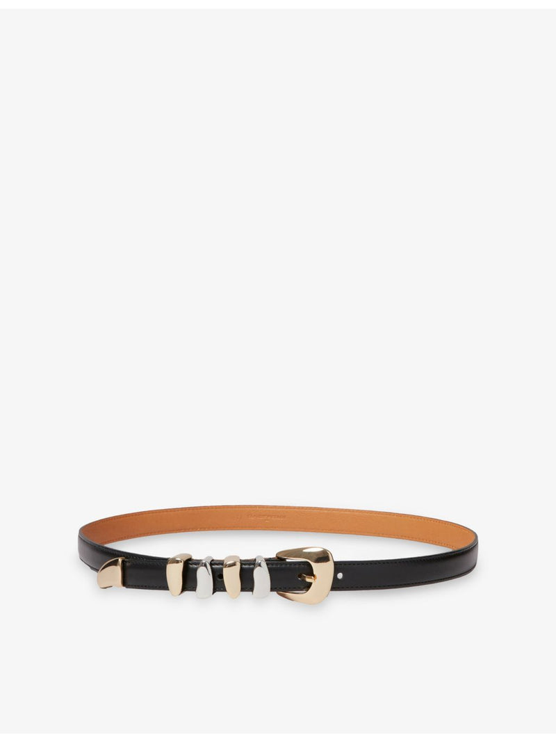 Claudie Pierlot sculpted-loop leather belt with gold buckle, UK version