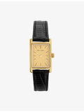 Heaven Mayhem stainless steel watch, gold case, leather strap (British brand)