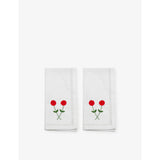 selfridges Gohar World Twin Rose-Embroidered Cotton and Linen-Blend Napkins Set of Two- Buy online at McGrocer