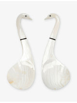 selfridges Gohar World Swan Mother of Pearl Serving Spoons 24.5cm- Buy online at McGrocer
