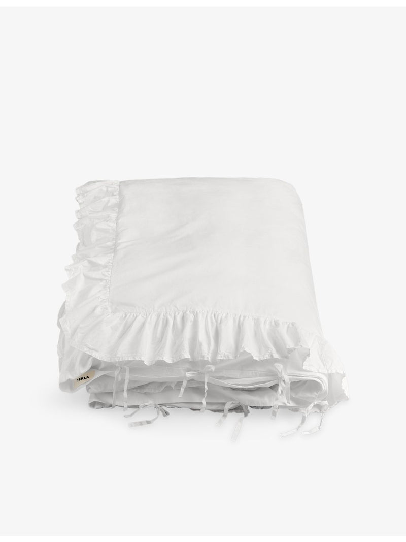 Tekla Elodie cotton duvet cover with ruffle trim, UK version