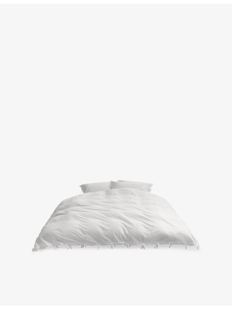 Tekla Anais cotton duvet cover with embroidered trim (British brand)