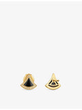 Bvlgari 18ct yellow gold black onyx pavé diamond earrings (British brand)