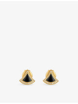 selfridges Bvlgari Divas' Dream 18ct Yellow Gold Black Onyx 0.10ct Pavé Diamond Earrings- Buy online at McGrocer