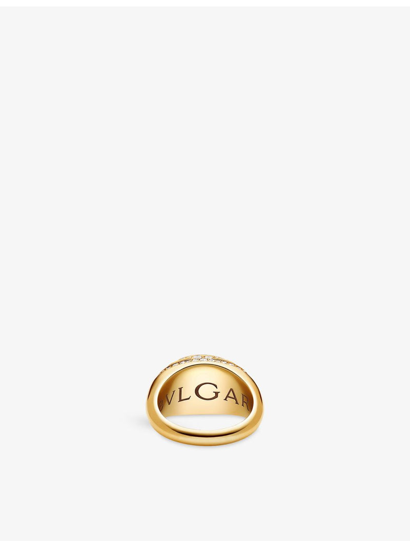 Bvlgari blue topaz and diamond ring 18ct gold - British product