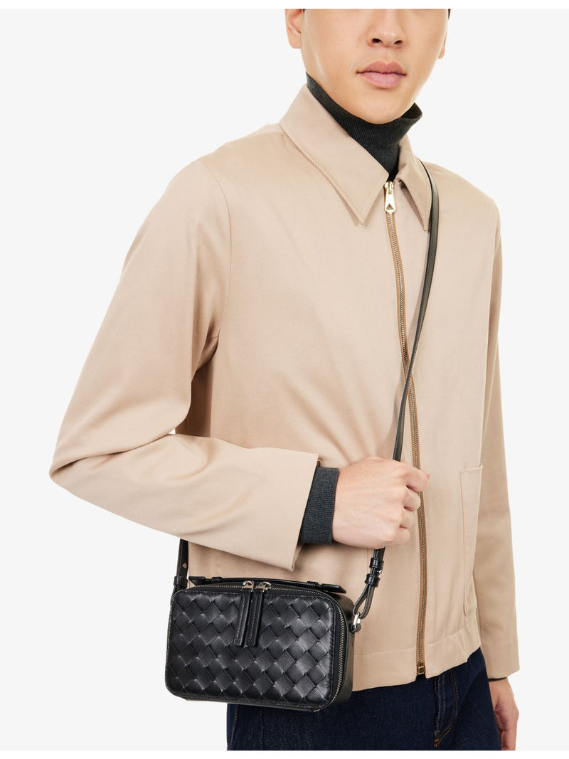 Bottega Veneta leather cross-body bag with woven design - British product