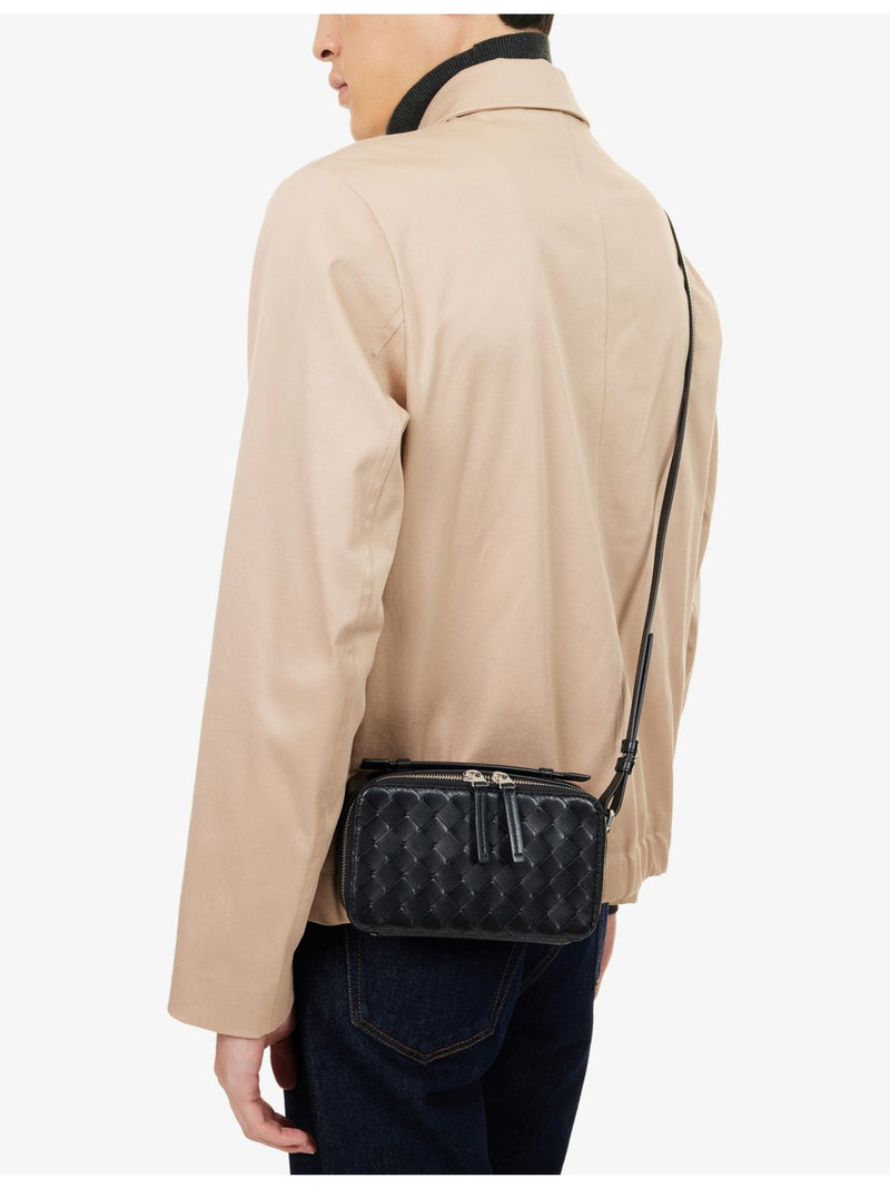 Bottega Veneta leather cross-body bag with woven design - British product