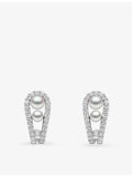 Yoko London Akoya pearl diamond earrings 0.5ct, imported from the UK