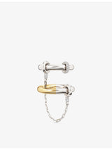 selfridges Hookup 18ct Yellow Gold Vermeil And 0.56ct White Topaz Chain Ring- Buy online at McGrocer