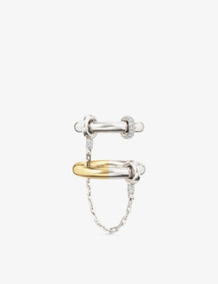 Hookup 18ct Yellow Gold Vermeil And 0.56ct White Topaz Chain Ring