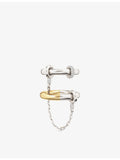 Hookup 18ct gold vermeil white topaz chain ring, UK version