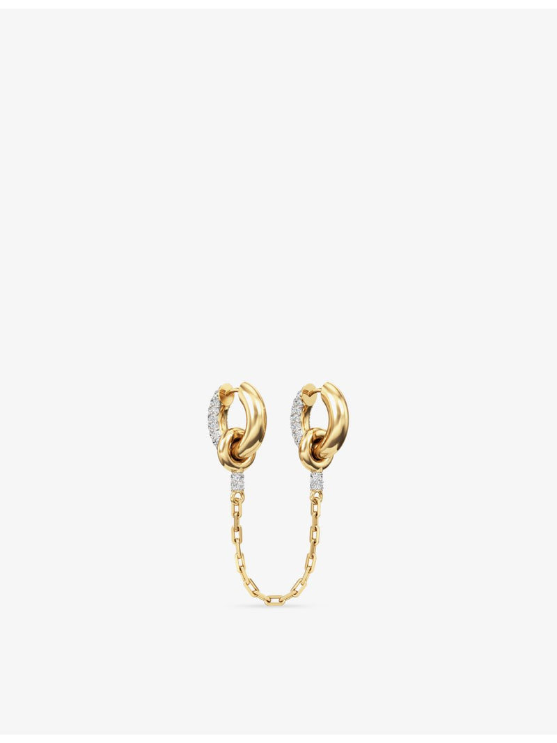 Phoria white topaz huggie earrings in 18ct gold vermeil, UK version