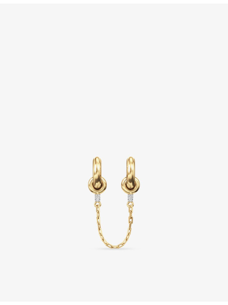 Phoria white topaz huggie earrings in 18ct gold vermeil, UK version