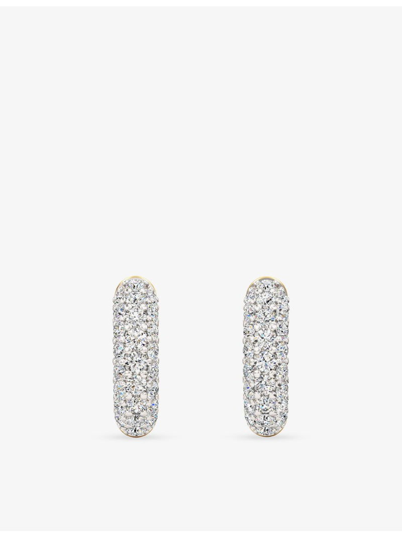 Phoria white topaz huggie earrings in 18ct gold vermeil, UK version