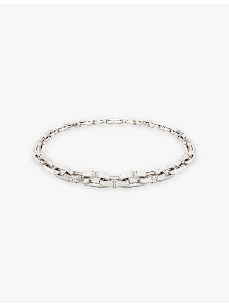 Phoria Runaway graduated silver and white topaz necklace (British brand)