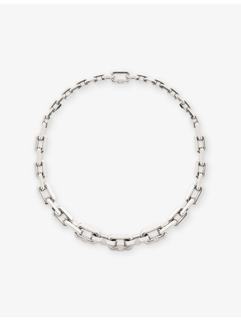 Phoria Runaway graduated silver and white topaz necklace (British brand)
