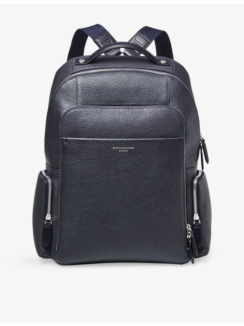 Aspinal of London zipped leather backpack 24L, imported from the UK