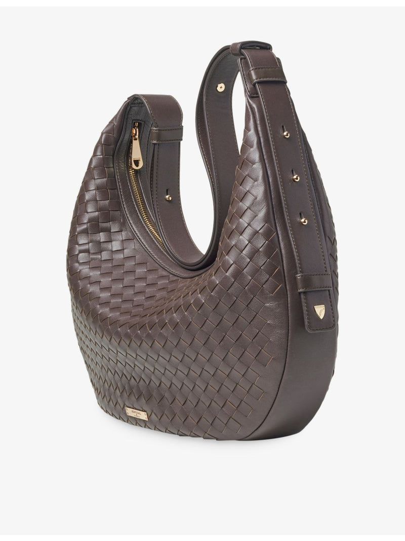 Aspinal of London Hudson crescent leather cross-body bag (British brand)