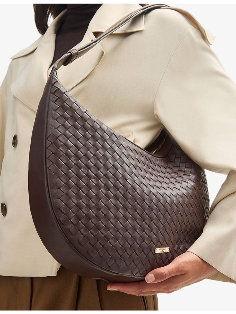 Aspinal of London Hudson crescent leather cross-body bag (British brand)