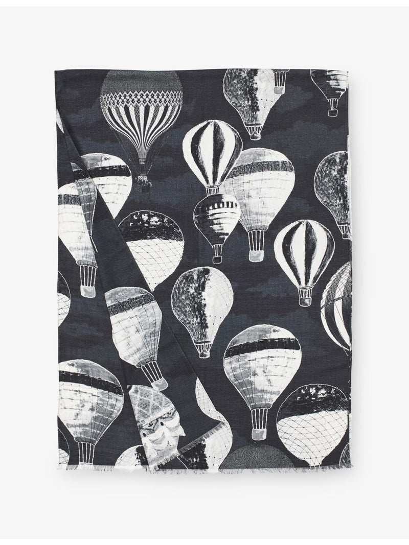 Aspinal of London merino-silk scarf with abstract pattern, imported from the UK