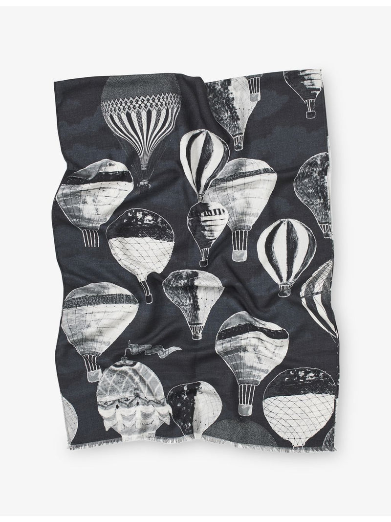 Aspinal of London merino-silk scarf with abstract pattern, imported from the UK