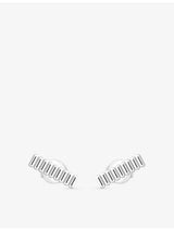 selfridges Boucheron Quatre Grosgrain 18ct White-Gold Stud Earrings- Buy online at McGrocer