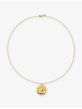 selfridges Monica Vinader Aries Zodiac 18ct Yellow Gold Vermeil Pendant Necklace- Buy online at McGrocer