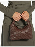 Dune mini woven faux-leather top-handle bag - British product