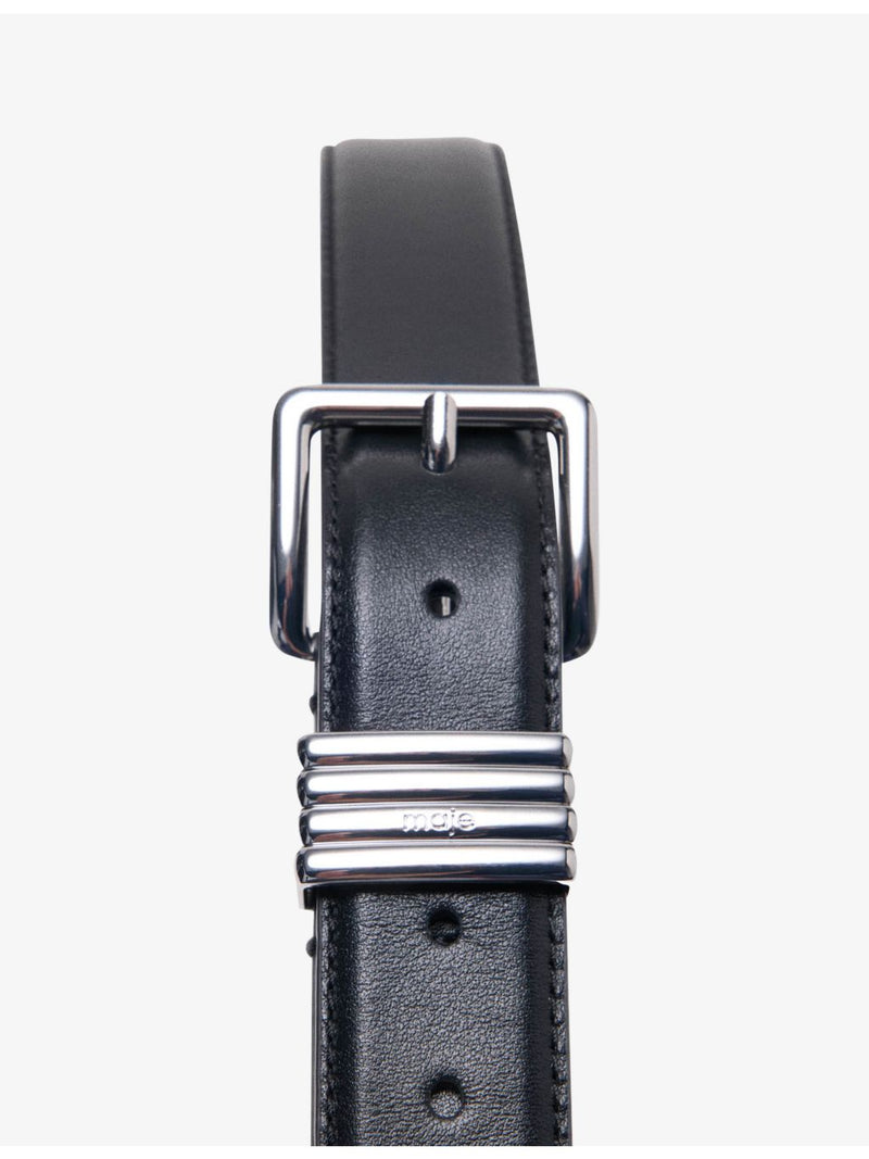 Maje smooth leather belt with gold buckle 3cm (British brand)
