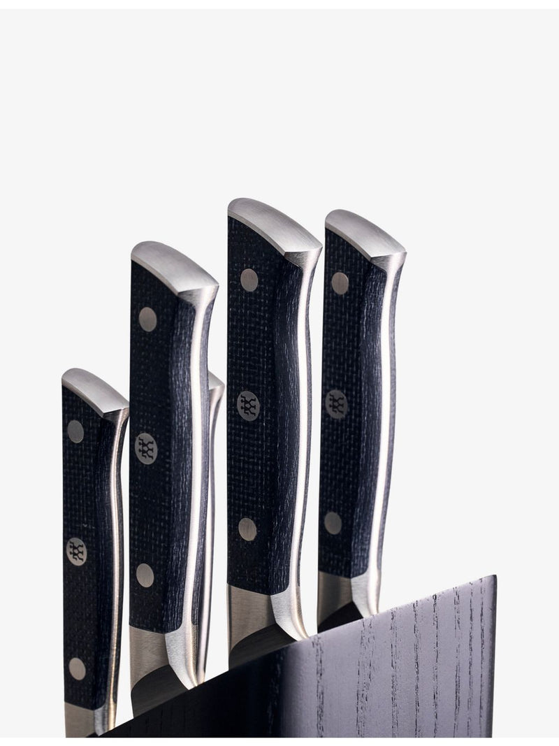 Zwilling J.A Henckels six piece stainless steel knife block set (British brand)