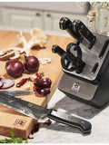 Zwilling seven-piece stainless steel knife block set, imported from the UK