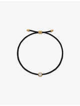 selfridges Monica Vinader Round Solitaire 18ct Yellow Gold Vermeil 0.06ct Lab Grown Diamond Cord Bracelet- Buy online at McGrocer
