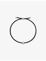 selfridges Monica Vinader Round Solitaire Sterling Silver 0.06ct Lab Grown Diamond Cord Bracelet- Buy online at McGrocer