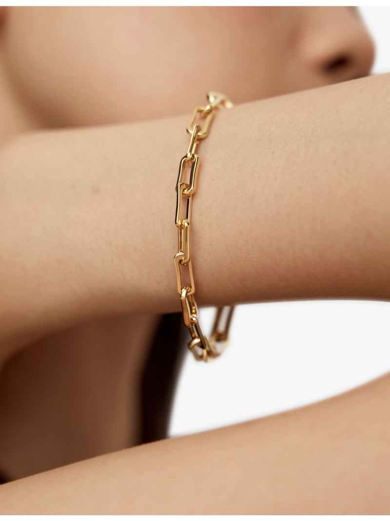 Monica Vinader gold vermeil chain bracelet 18cm, imported from the UK